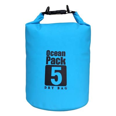 Borsa asciutta impermeabile personalizzata in PVC da 5 litri per navigare in barca a nuoto