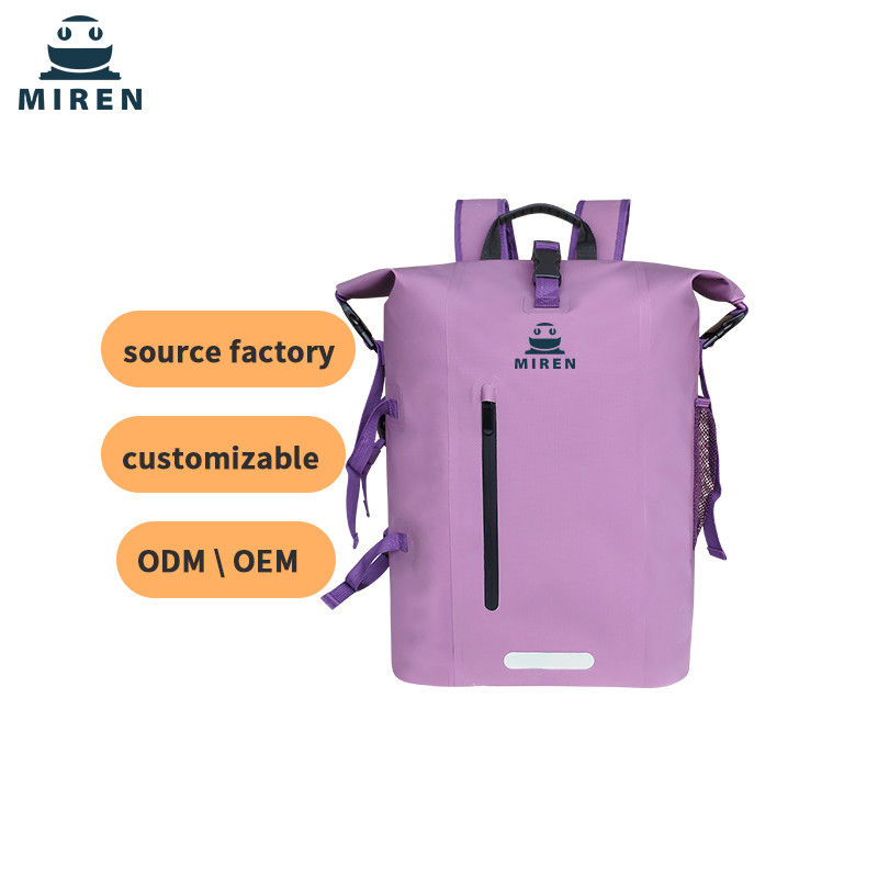 500D Materiale PVC impermeabile sacchetto asciutto zaino colore viola Capacità 30L